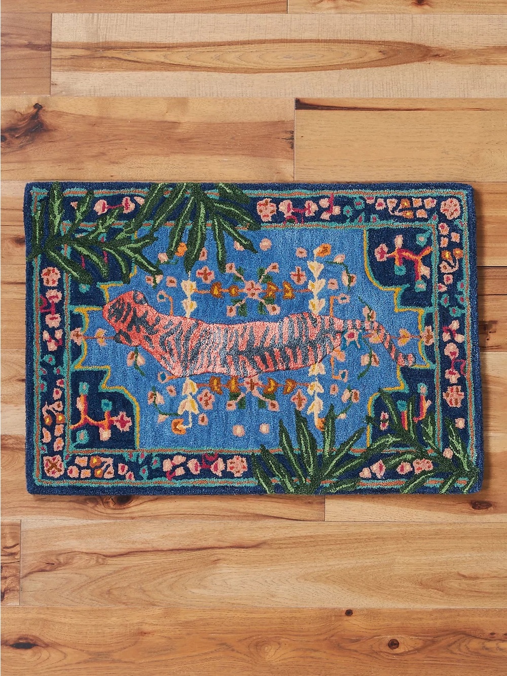 Anthropologie Hand Tufted Wool Blend Bengal Tiger Rug 3x5 - Picture 4 of 9